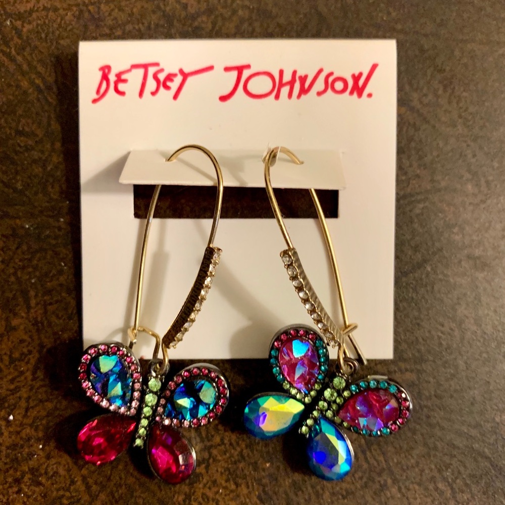 Betsy Johnson Butterfly Dangle Earrings